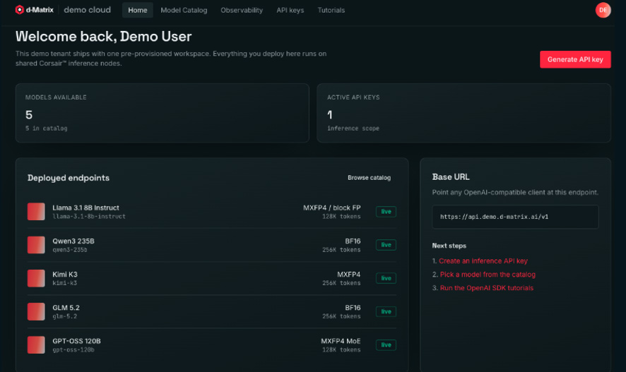 Introducing d-Matrix Demo Cloud: Ultra Low Latency Inference, Ready to Test in Minutes